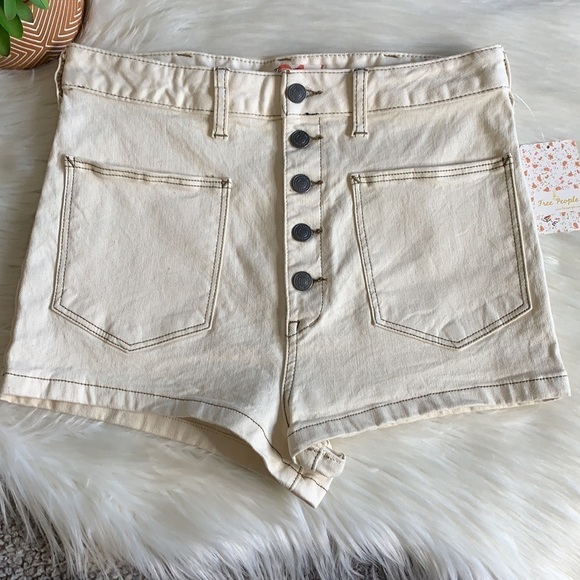nwt // free people bridgette high rise shorts - Picture 2 of 9